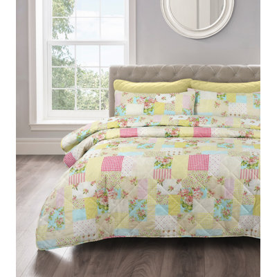 Krystina Candice Patchwork Bedspread Set Quilted Bedspread sets with Bed Comforter Pillowsham