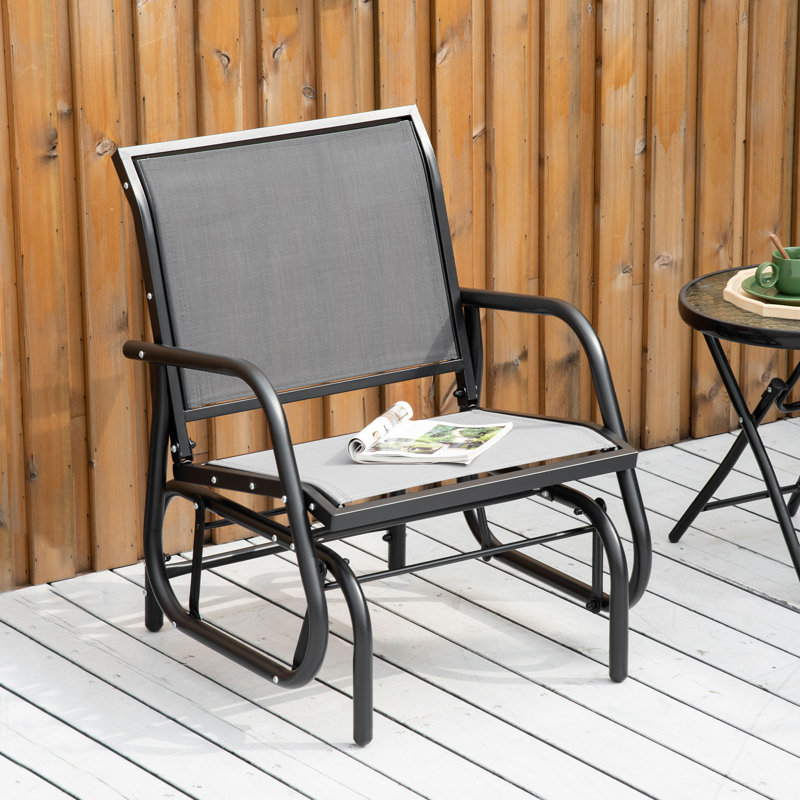 Chaise berçante en métal Gennavieve, Brun