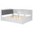 Wood Full Size Platm Bed Frame With Trundle, Shelves And Storage Headboard-1936457762