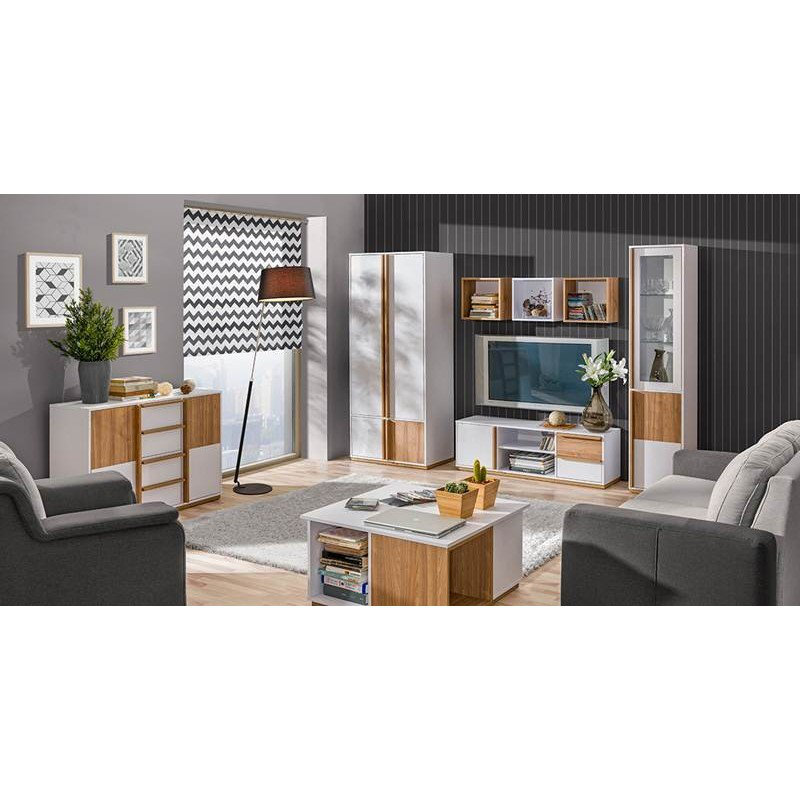 Maebelle Square Walnut Solid Wood Cube Shelf