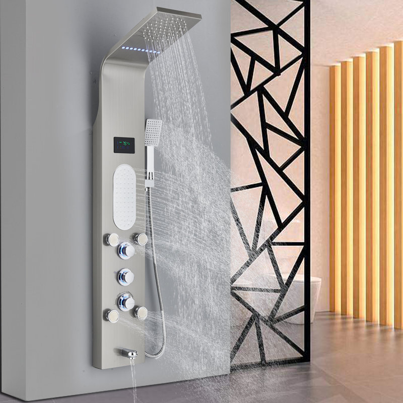 Panneau de douche 50,78 po avec pomme de douche fixe