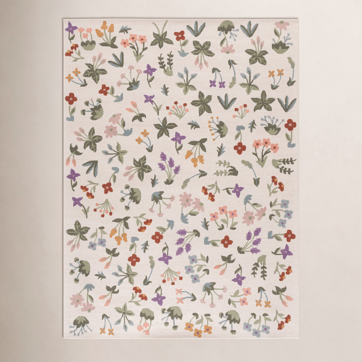 Hand-Tufted Wool Floral Outdoor Rug, Rectangle 8' x 10'