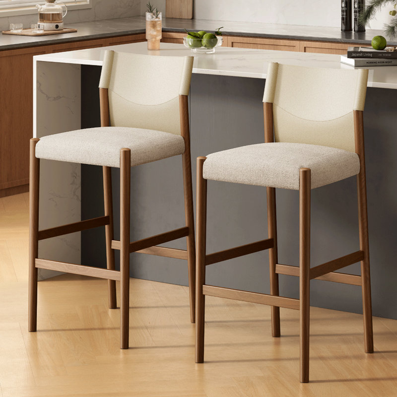 Chaise d'appoint à dossier solide crème et blanc noisette (ensemble de 2), 2, 41.34"H×18.11"L×20.87"W