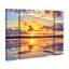 Ensemble de 3 panneaux - Beata Czyzowska Young, «Sunset In A Square», art mural sur toile pour le salon, la chambre à coucher ou le bureau 