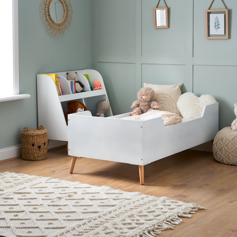 Maya Single Bed - White with Natural, Single (3')