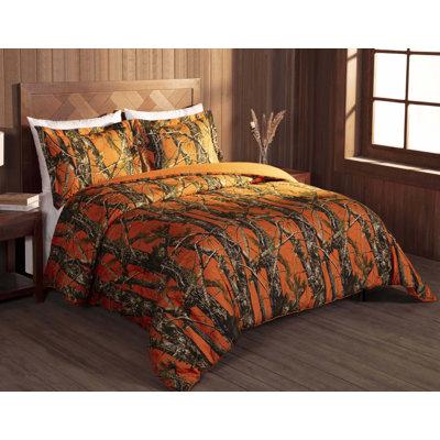 Nature Forest Woods Camouflage Comforter Set Cabin Lodge Bedding Set