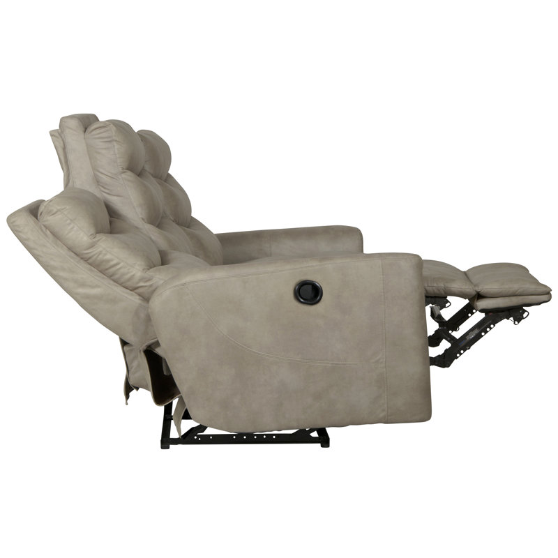 80" Round Arm Reclining Sofa, Manual, Beige