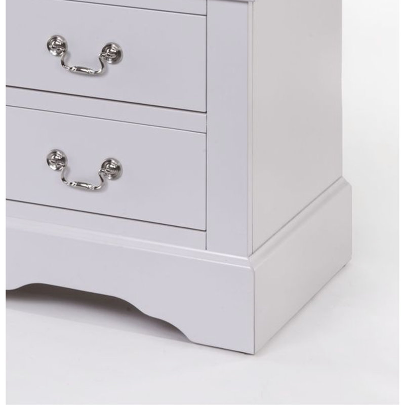 Louis Philippe III White Finish Nightstand, White