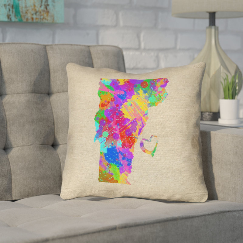 Coussin extérieur Katelyn Smith Vermont Love, 18 po x 18 po