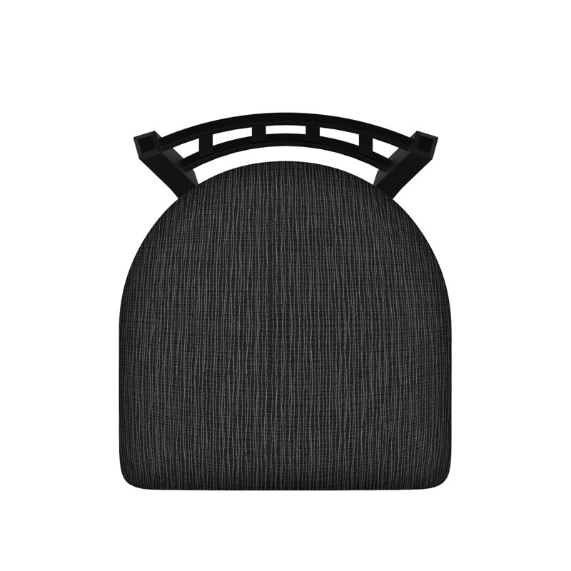Chaise Contessa 610, Noir froissé, Tissu graphique charbon