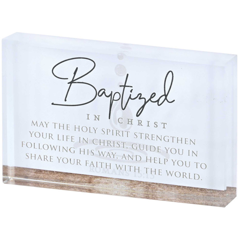 Plaque de table en verre baptisée Christ
