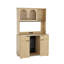 Bar maison 86,6 po en bois naturel clair avec huche de rangement