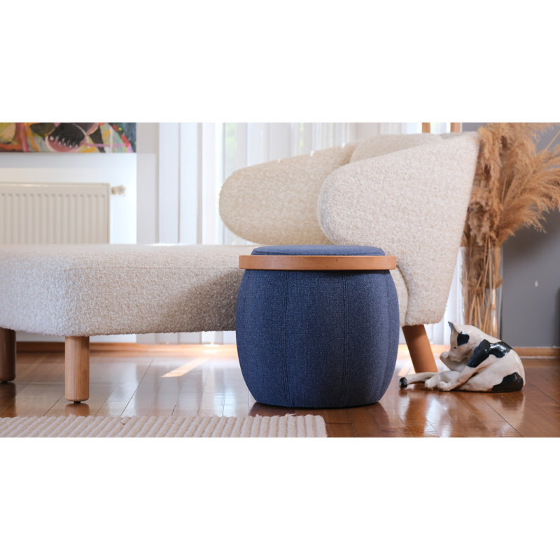 Bakrac Round Pouf, Blue