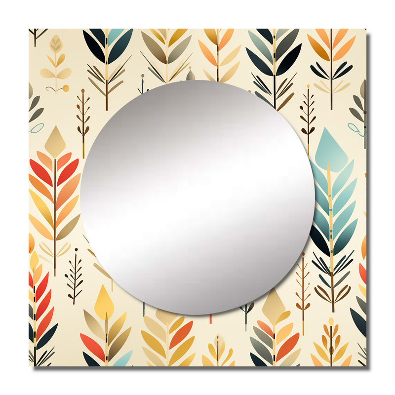 Ivory Boho Accents - Glam Square Living Room Wall Mirror Art, 36" x 36"