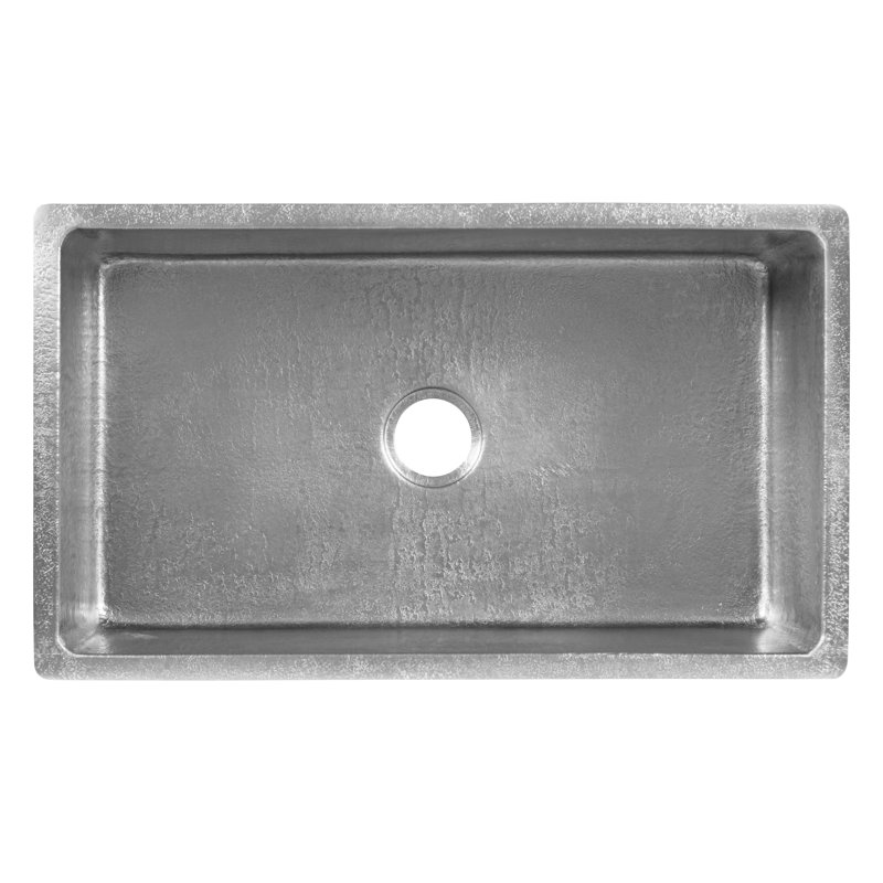 Évier de cuisine simple 33 po en cuivre Terra, Nickel
