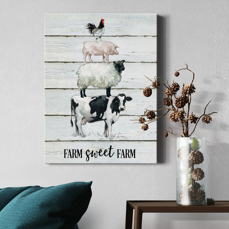 «Farm Sweet Farm», reproduction d'impression sur toile tendue, H 27 po x l 18 po x P 1 po