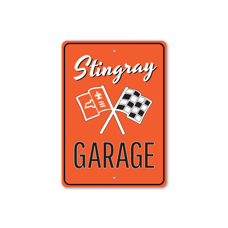 Enseigne de garage en aluminium Stingray, H 18 po x l 12 po x P 0,06 po