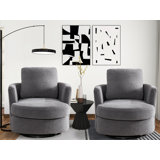 Ottelia 32.2'' Wide Slipcovered Swivel Barrel Chair
