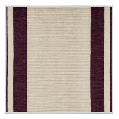 Machine Washable Horizontal Stripes Beige Area Rug