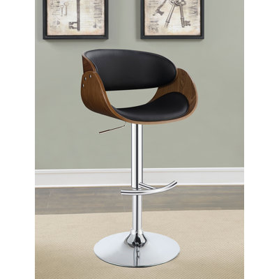 Dana Adjustable Bar Stool Black And Chrome