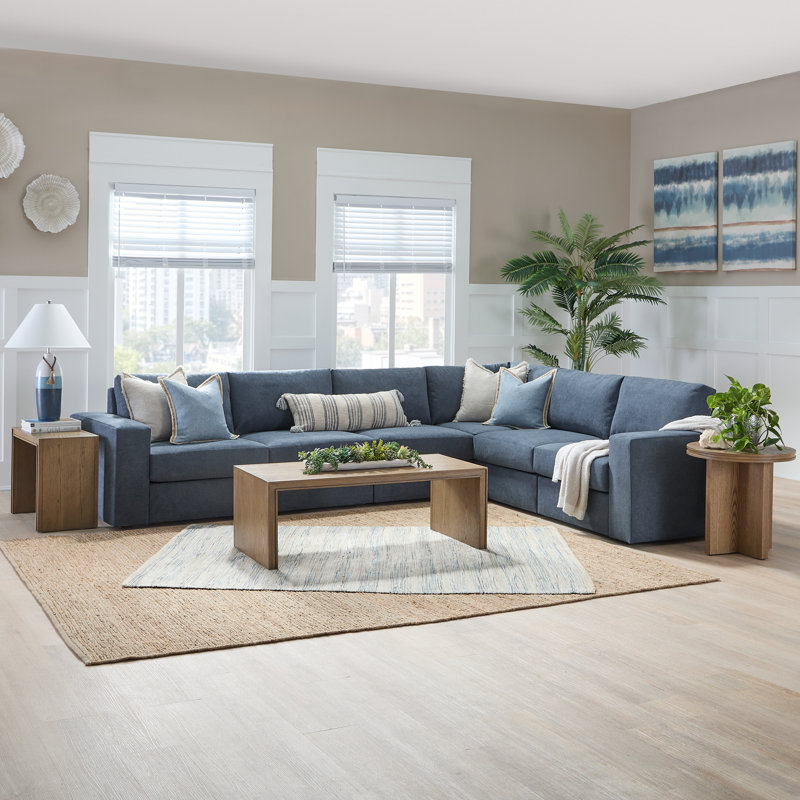 Canapé modulaire 6 places Flex, Bleu