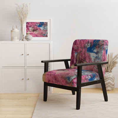 Fauteuil d'appoint rembourré «Ineze - Fantasy Forest Pink VI»