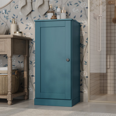 100% Solid Wood Bathroom Storage Cabinet, Shaker Door, 4 Drawers, Adjustable Shelves, 16.5" Wide, 35.75" Tall
