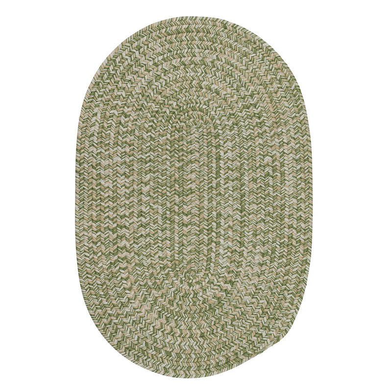 Tapis réversible intérieur / extérieur Freels - Tweed vert / blanc, Ovale 5 pi x 8 pi