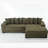 Oversized Two-Piece Couches, L Shaped Sofa, Corduroy, Right Chaise Daybed-292173583-292173580