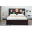 Wood Platform Bed with Bookcase Headboard Built-in Downlight Charging Station and 2 Side Drawers-1225544157-1225544156