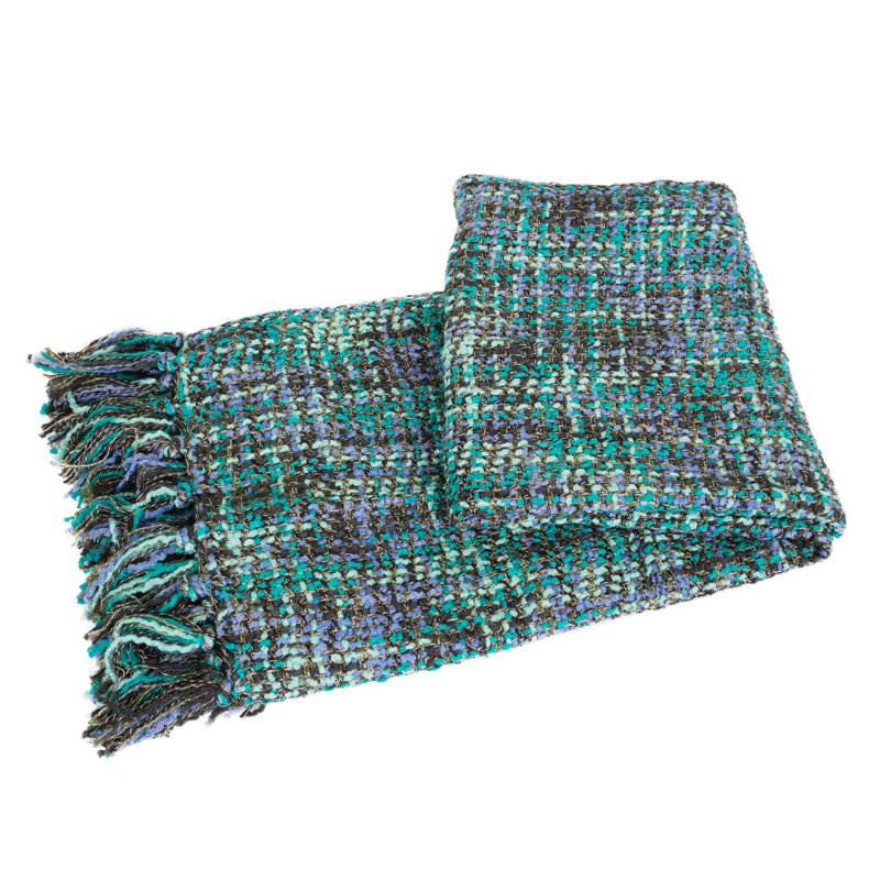 Jeté tricoté Naga, Sarcelle foncée, l 60 po x L 80 po