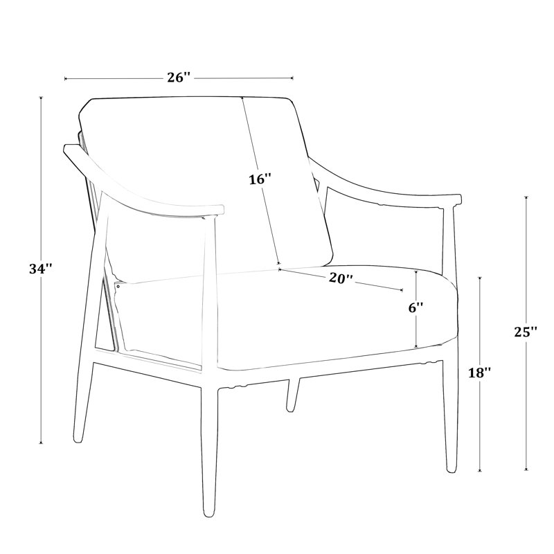Fauteuil d'appoint 26 po Mid-Century, Vert olive