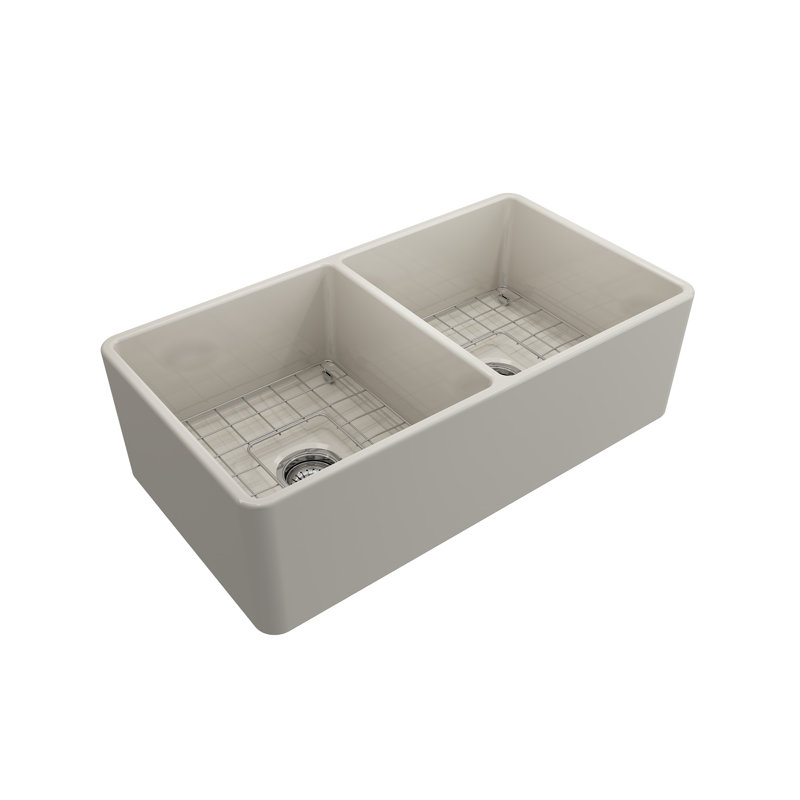 33'' L Farmhouse Double Basin Kitchen Sink, Sapphire Blue