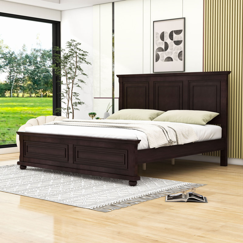 Lit plateforme Wood, Très grand, Brun intense