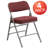 Hurshid Curved Triple Braced & Hinged Fabric Upholstered Metal Folding Chair-1313692022