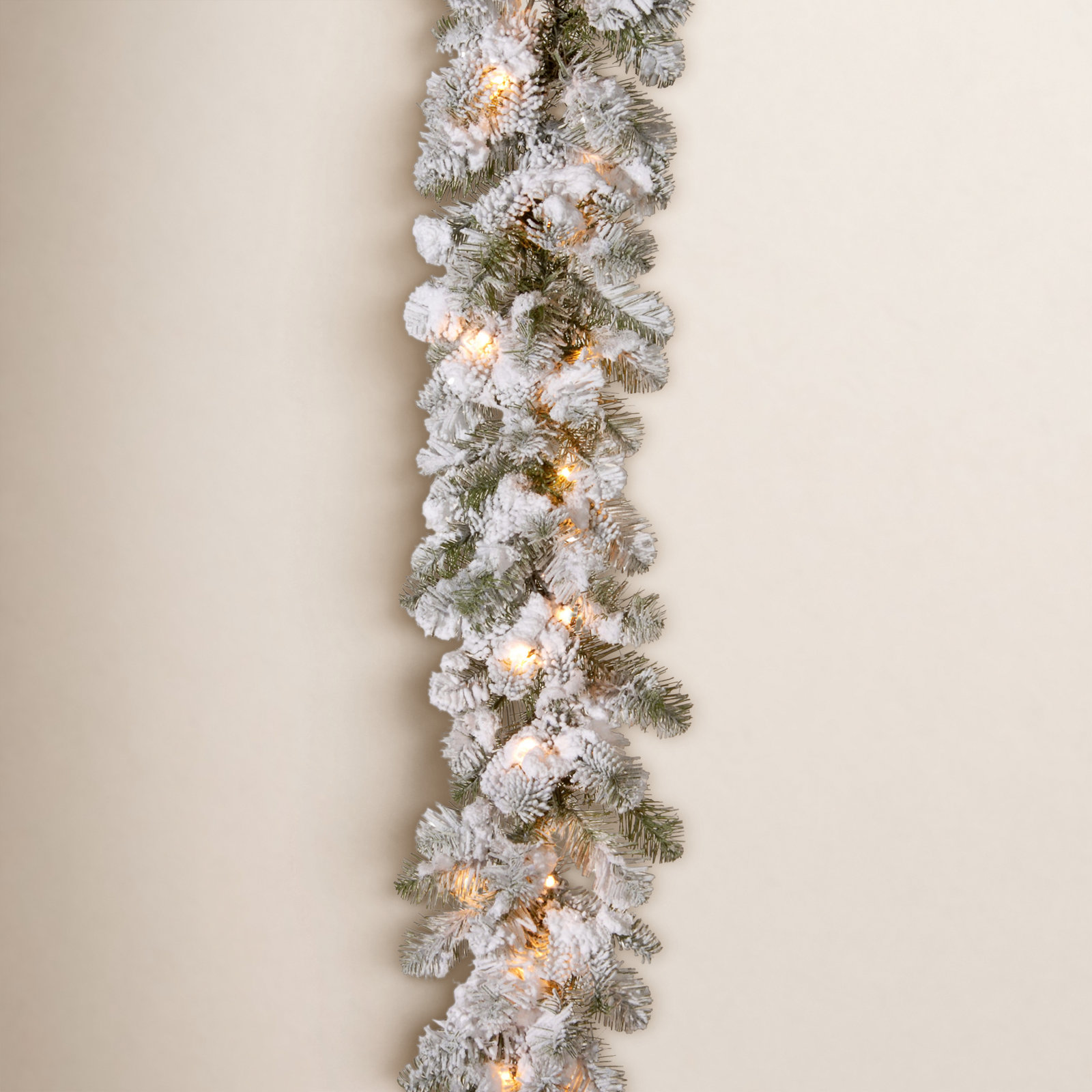 108" Frosted Pre-Lit Christmas Garland