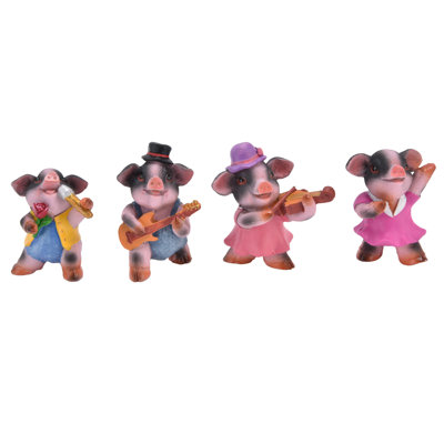 4 pièces ornements de cochon texturé exquis vif dessin animé mignon statue pour chambre à coucher salon bureau décoration