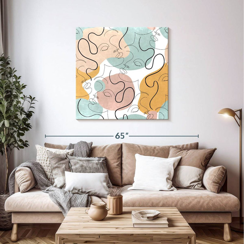 Portrait de femme abstraite Kerner, H 39 po x l 39 po