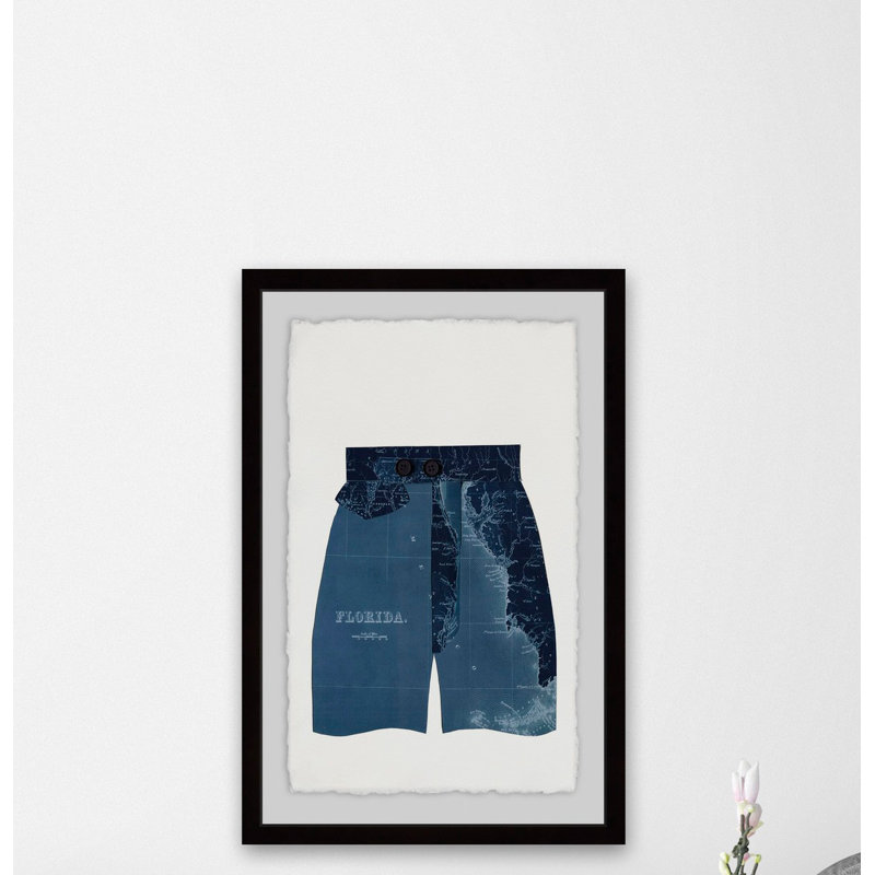« marine shorts », impression encadrée, H 36 po x l 24 po x P 1,5 po