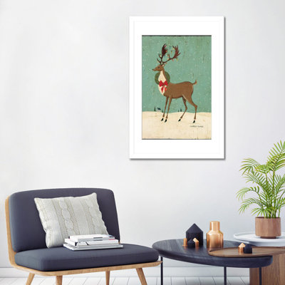 «Winter Dear II», reproduction d'art mural, papier d'art encadré
