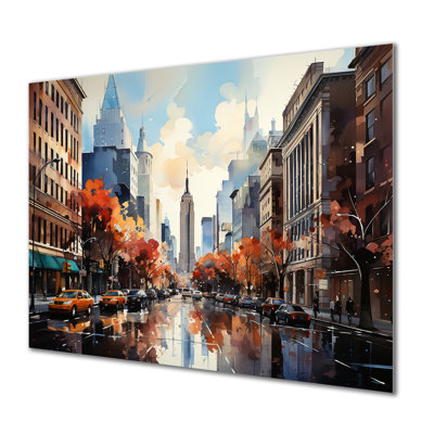 «Autumn New York City Breeze», art mural en métal City New York MT137066