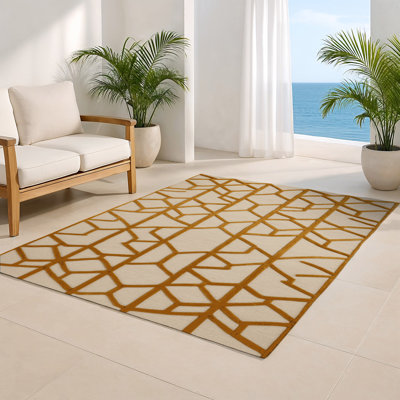 Tapis intérieur et extérieur beige Trellis