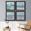 Jour sur le lac - Ensemble de 4 peintures sur toile encadrées-60147928