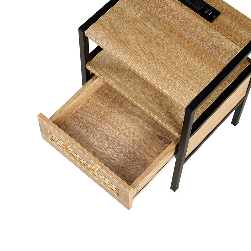 Brodyn End Table Set with Storage and Built-In Outlets