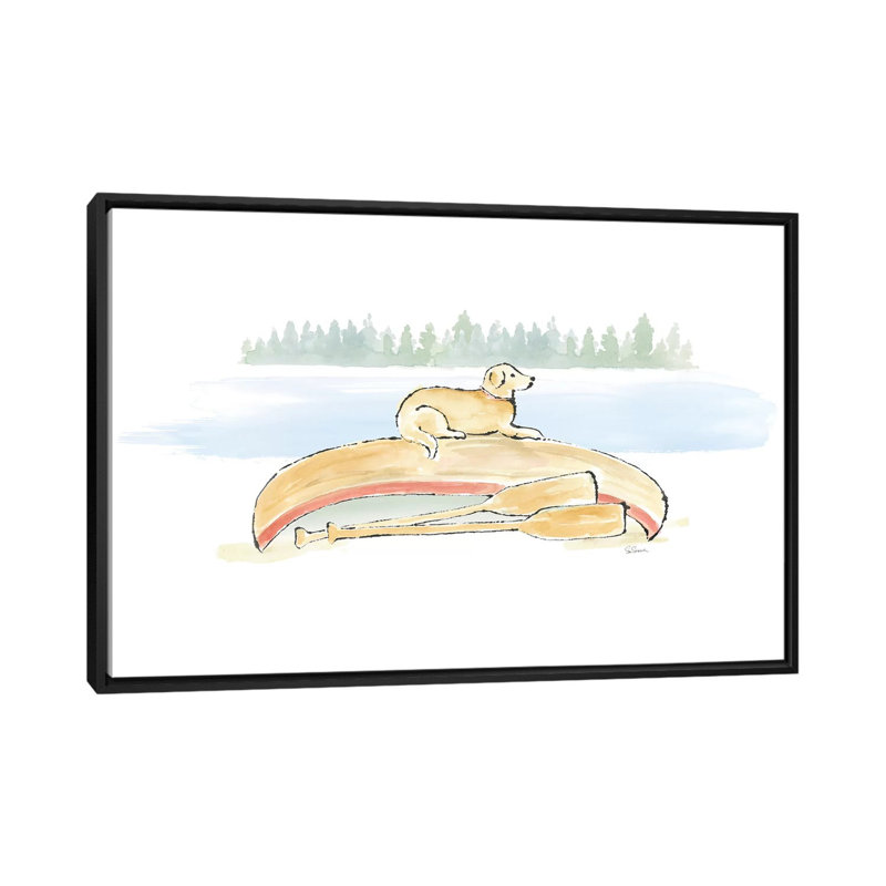 « lakeside days iii », reproduction sur toile tendue, H 40 po x l 60 po x P 1,5 po, Toile encadrée noire, Pas de tapis