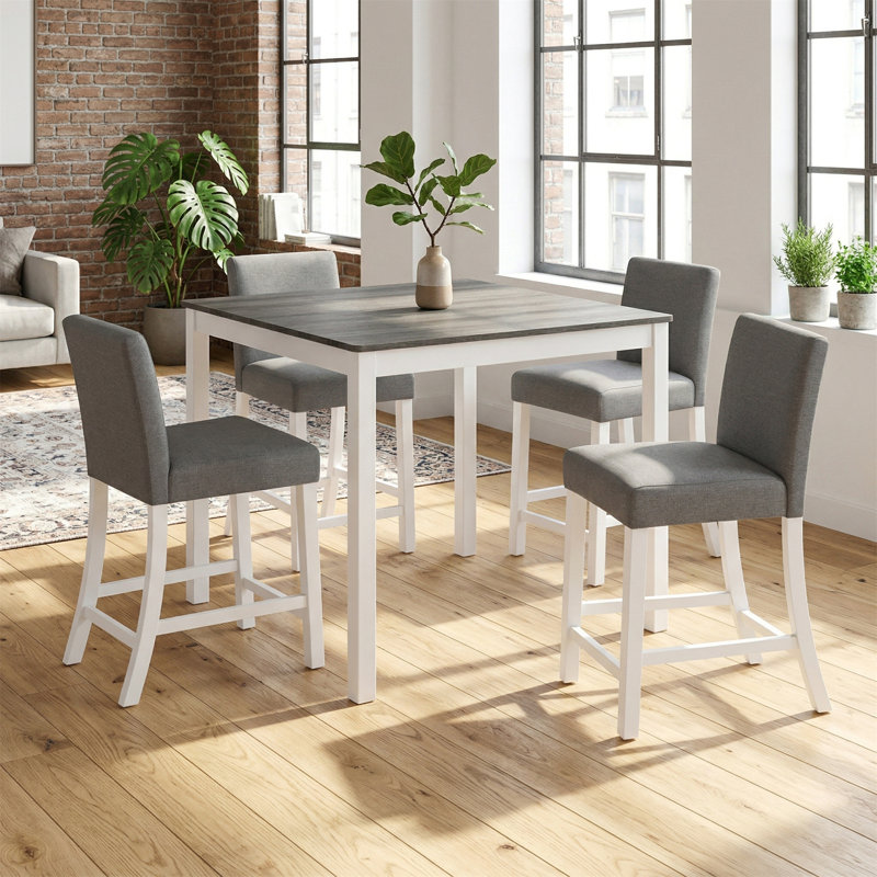 Ensemble de table et de chaises 5 pièces (comprenant 4 chaises), adapté aux cuisines et aux salles à manger