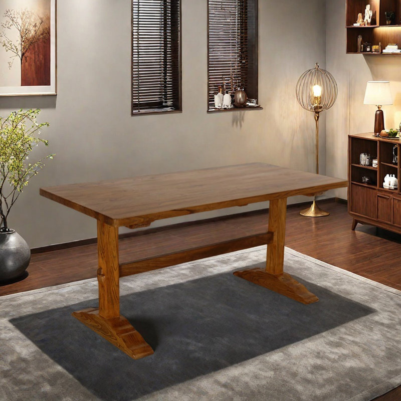 Table américaine en orme de style américain Old Country, H 29,52 po x L 70,86 po x l 31,49 po, Brun