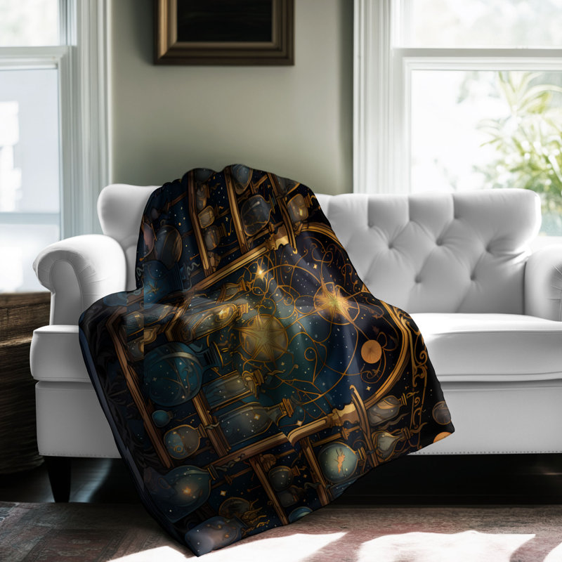 Dreamy Witchy Serenity - couverture en sherpa de qualité supérieure - reproduction d'art luxueuse, Lit simple