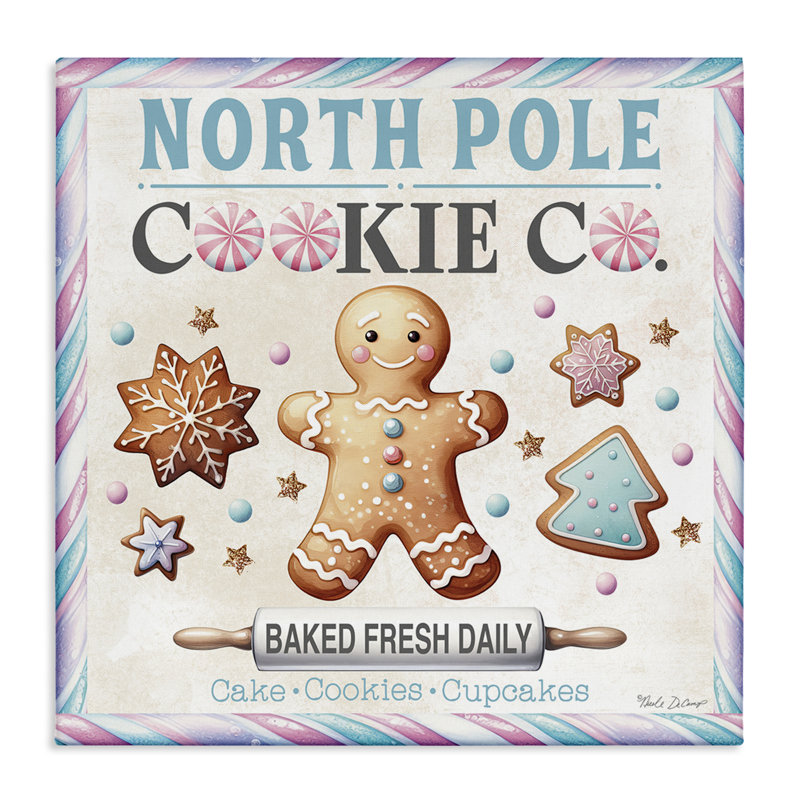 Art mural sur toile Gingerbread Cookie Co par Nicole DeCamp, H 17 po x l 17 po