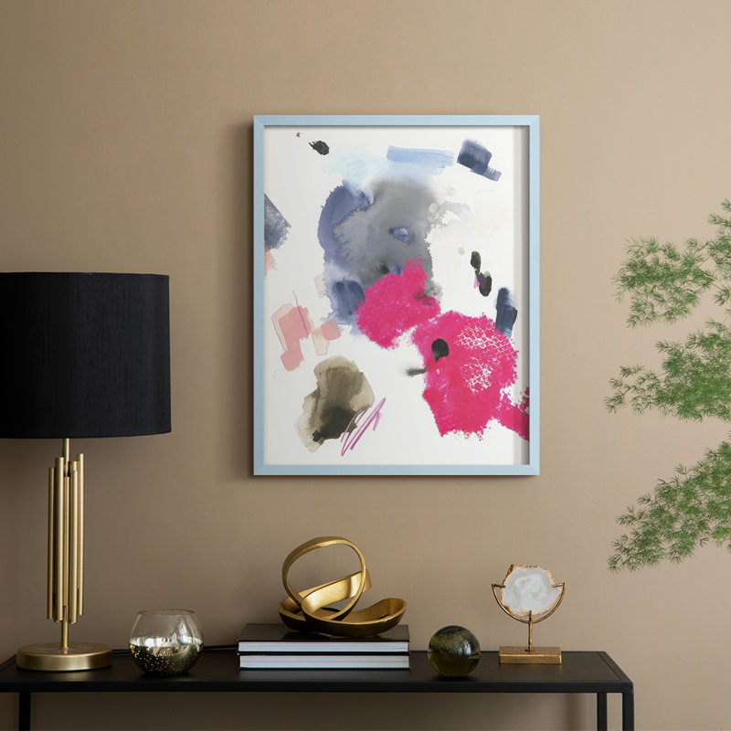 Mirame I Framed Print - Solid Wood, 21" H x 17" W, Blue